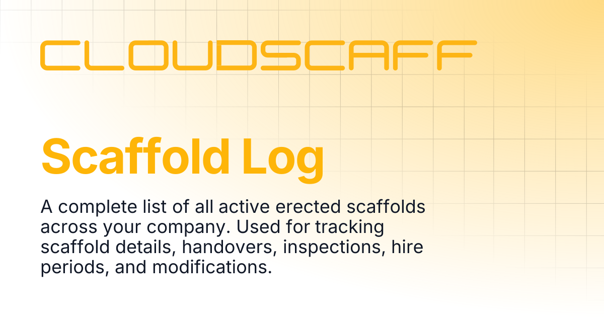 Scaffold Log | Cloudscaff LLC Docs
