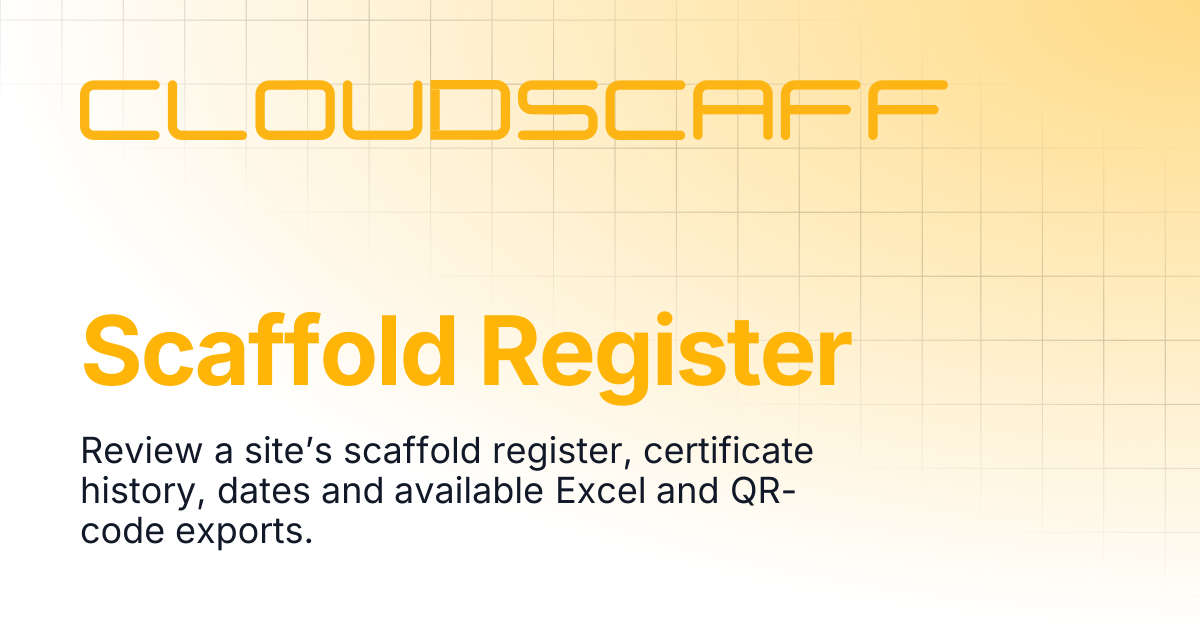 Scaffold Register | Cloudscaff LLC Docs